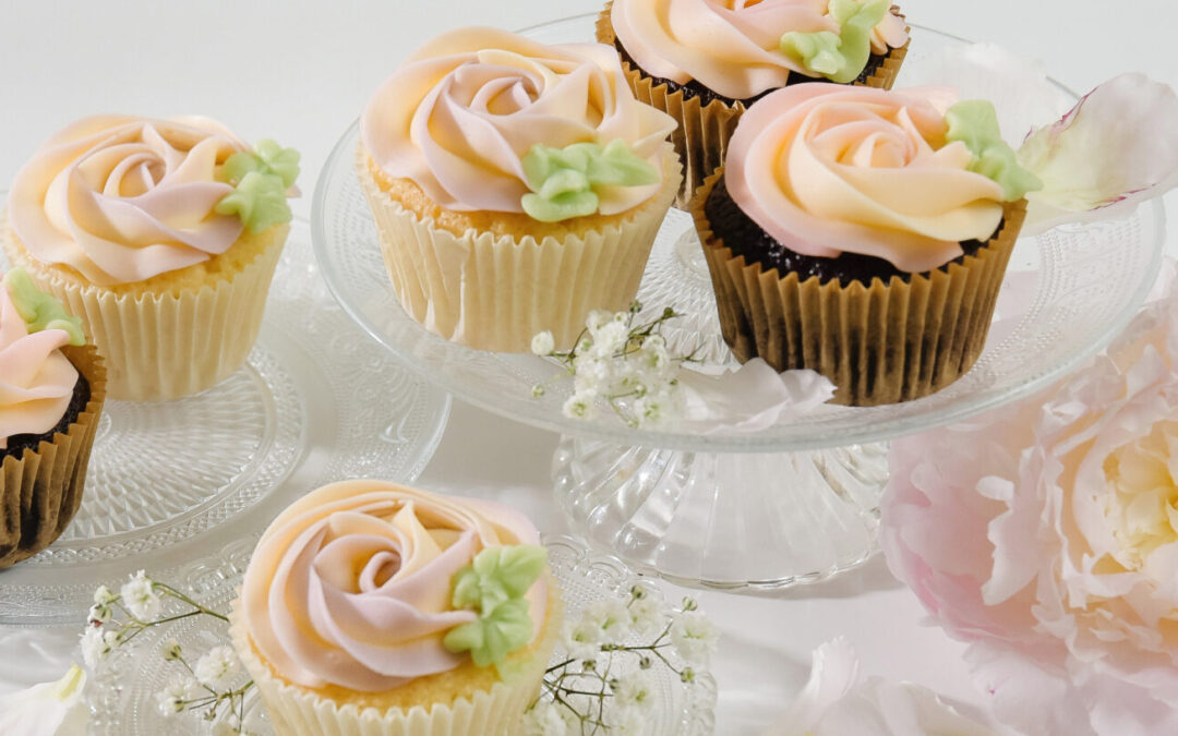 CUPCAKES PASTEL ROSE
